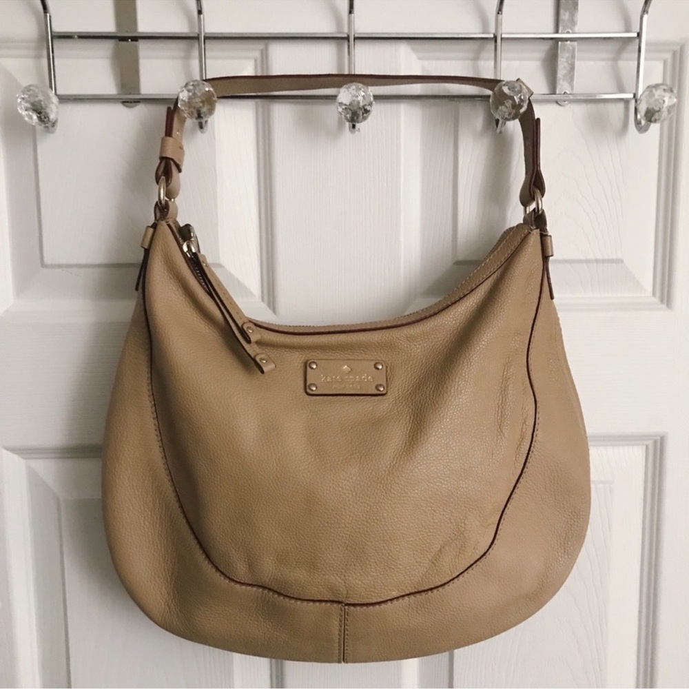 Kate Spade Pebbled Leather Round Bottom Hobo | Tan